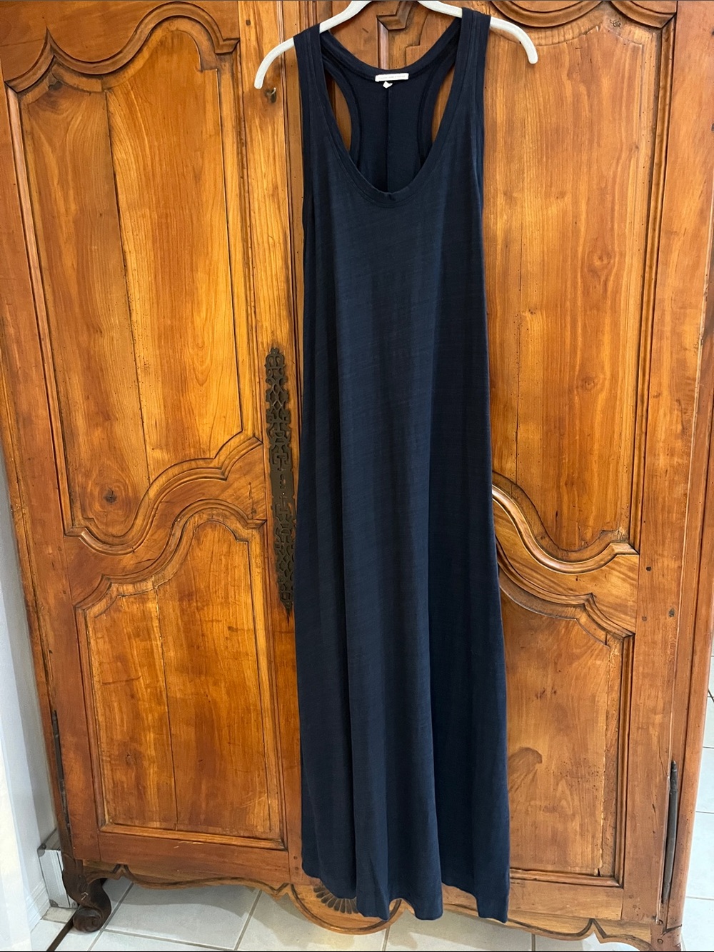 James Perse Black Sleeveless Maxi Tank Dress